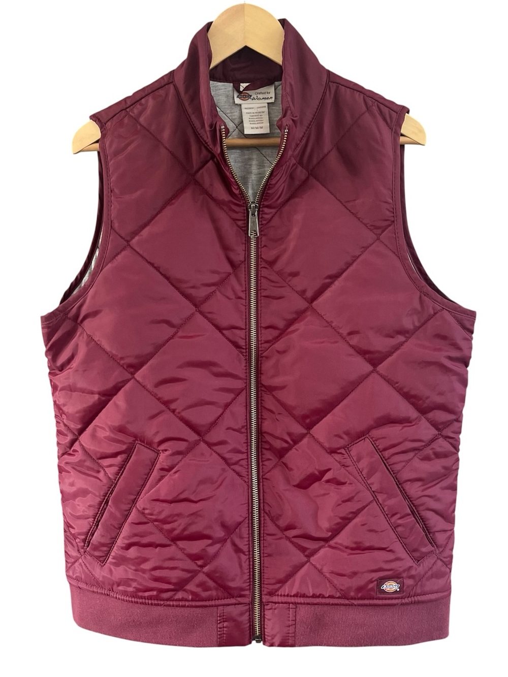 Dickies Women’s Quilted Puffer Vest Maroon Burgundy Medium Gorpcore